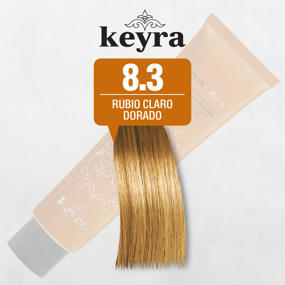 Tinte Tubo Keyra Rubio Claro Dorado 8.3