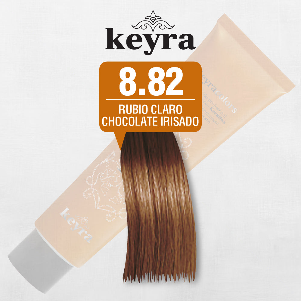 Tinte Tubo Keyra Rubio Claro Chocolate Irisado 8.82