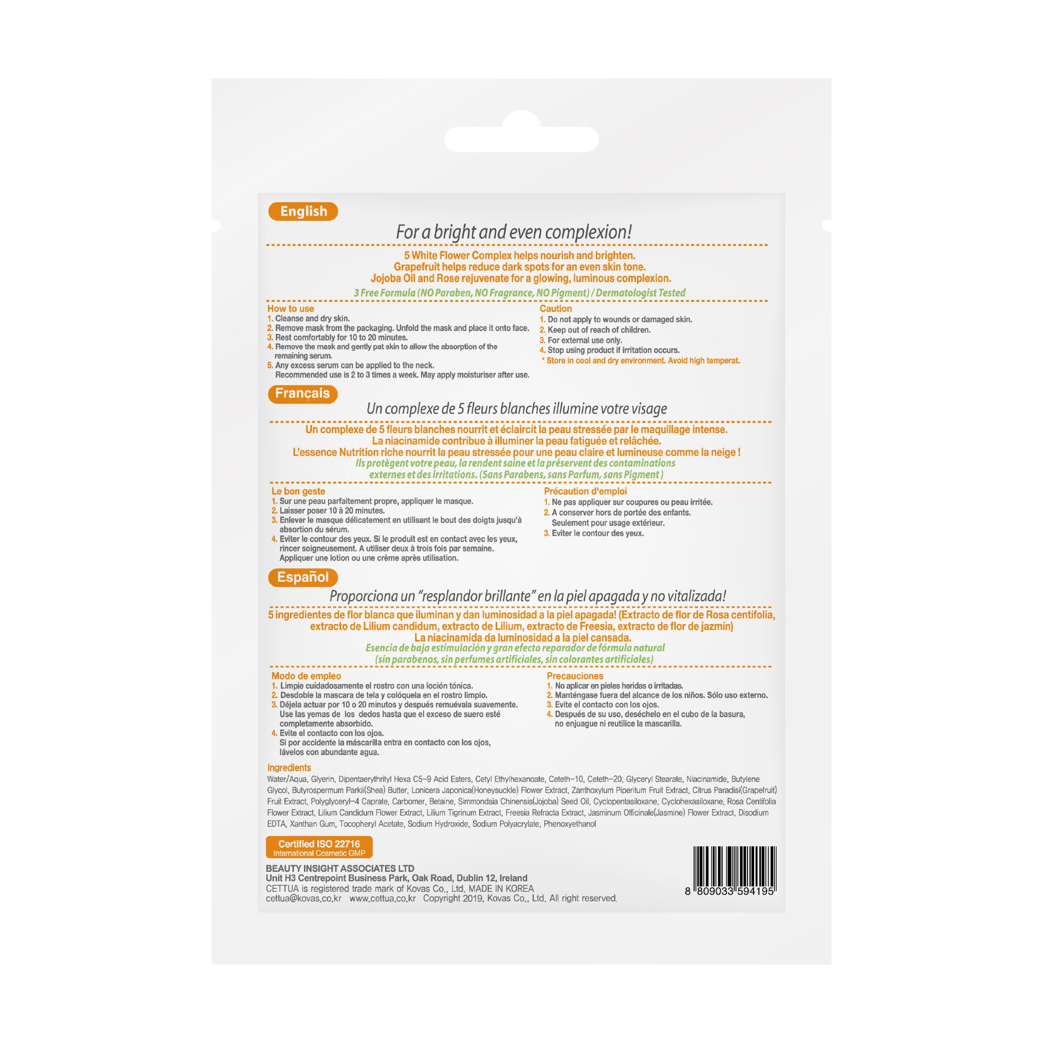 Mascarilla Aclarante Facial