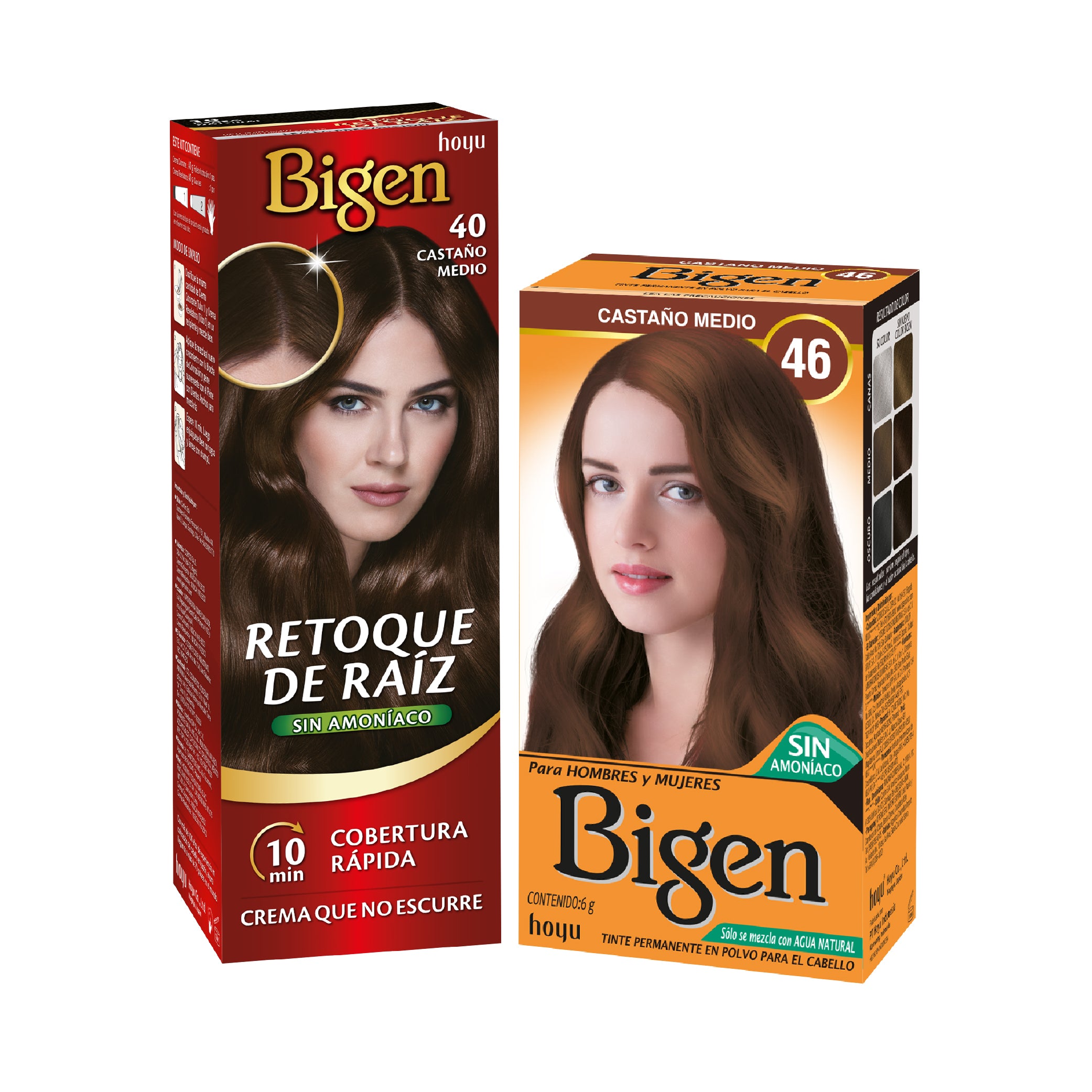 PROMO Tinte Bigen Castaño Medio 46 + Bigen Retoque De Raíz 40 Castaño Medio