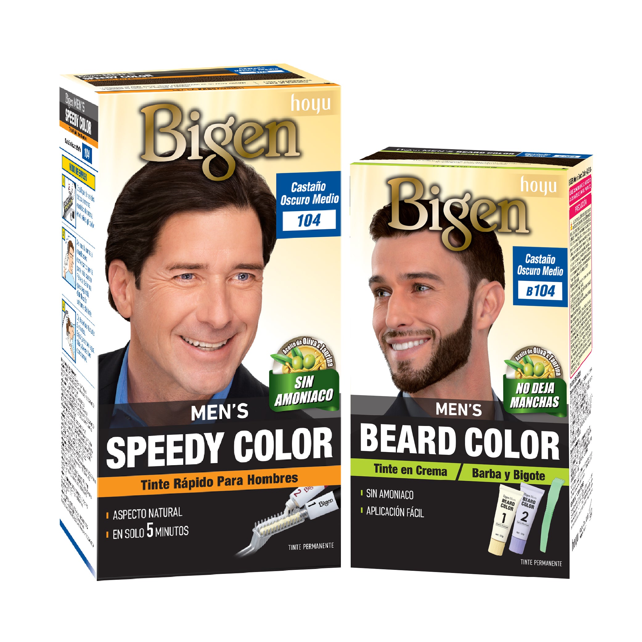PROMO Tinte Bigen Speedy Castaño Oscuro Medio 104 + Tinte Bigen Beard Castaño Oscuro Medio B.104