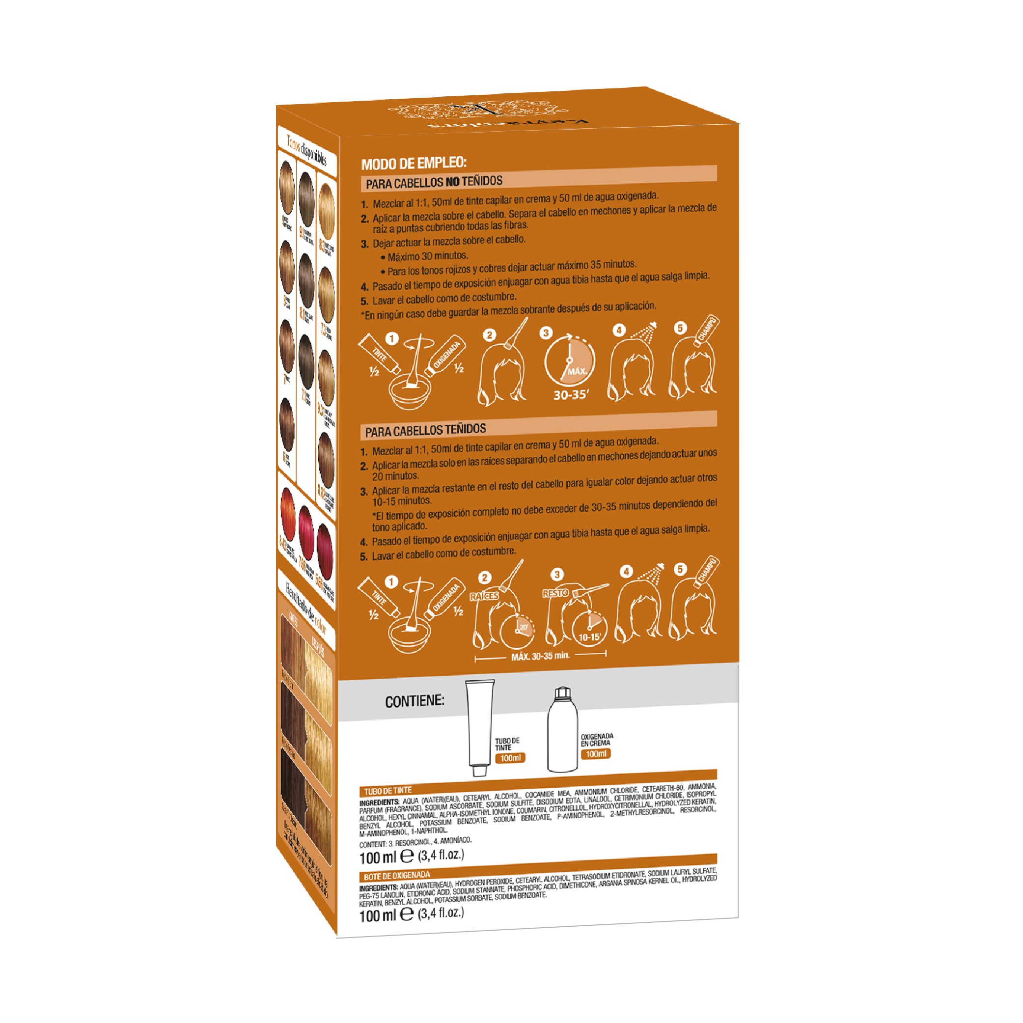 Tinte Cabello Keyra Kit 8.3 RUBIO CLARO DORADO