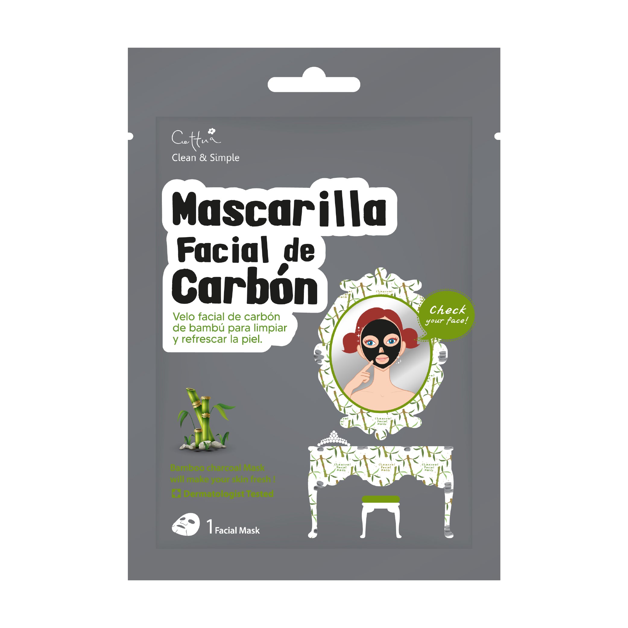 Mascarilla Facial de Carbón Cettua