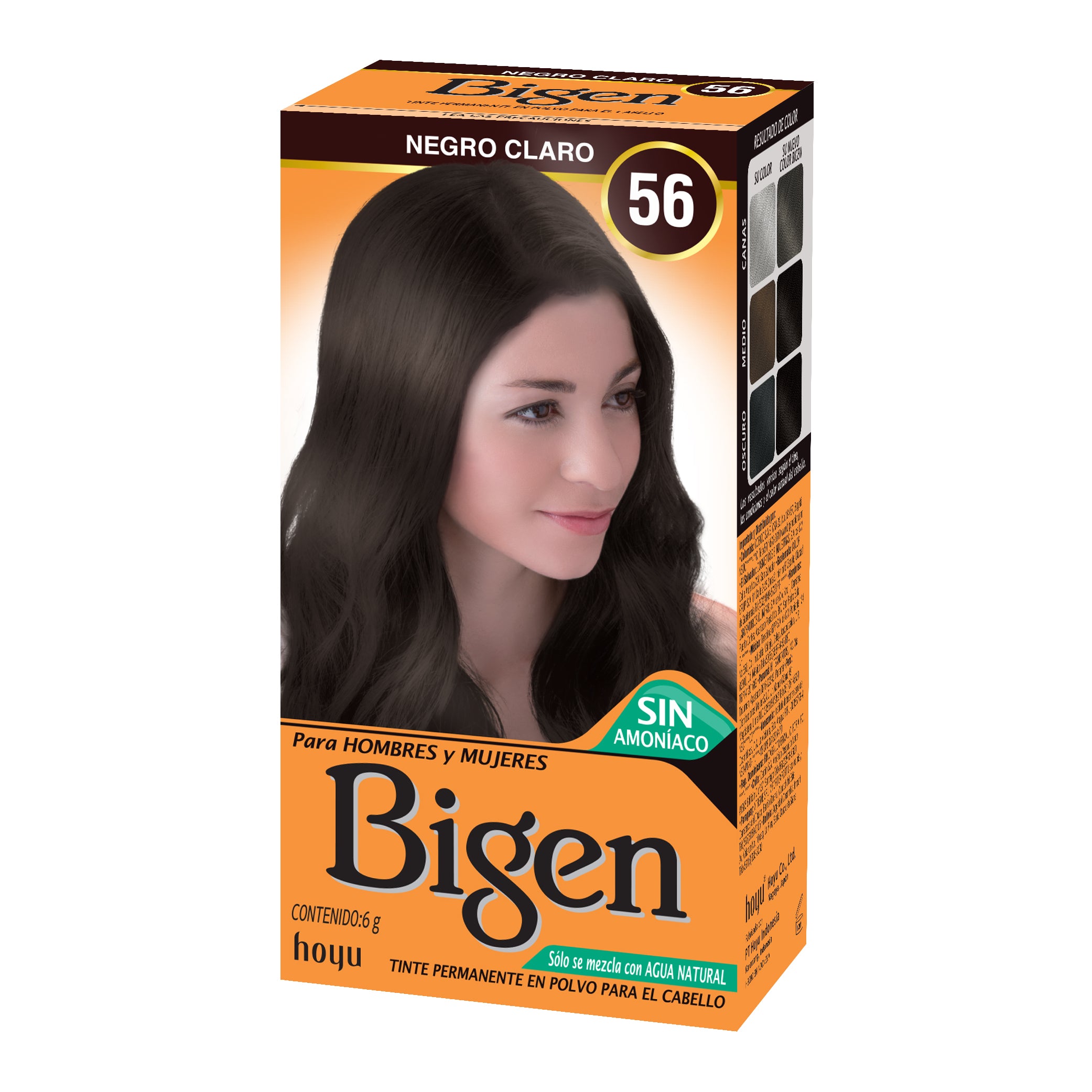 Tinte Cabello Bigen Negro Claro 56.
