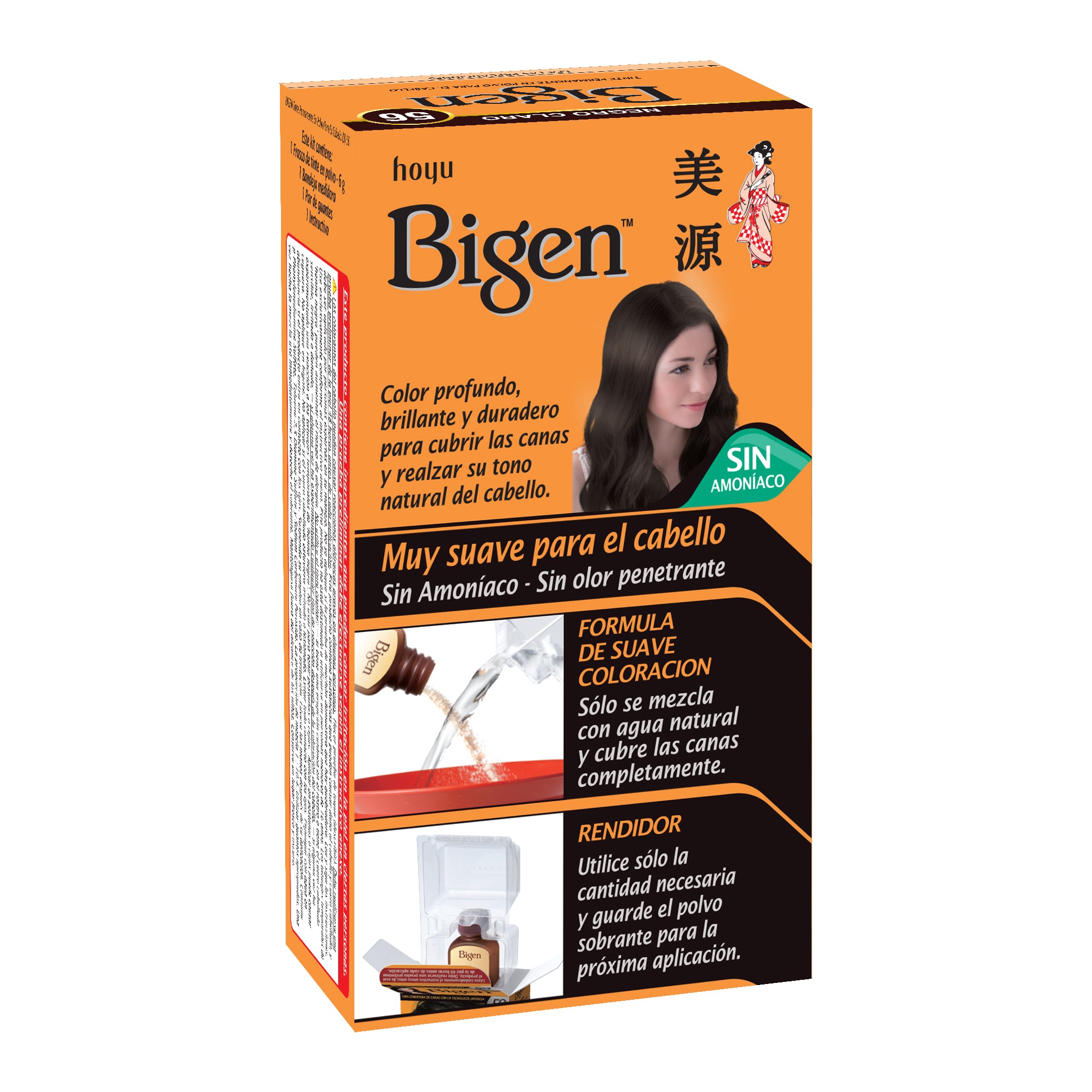 Tinte Cabello Bigen Negro Claro 56.